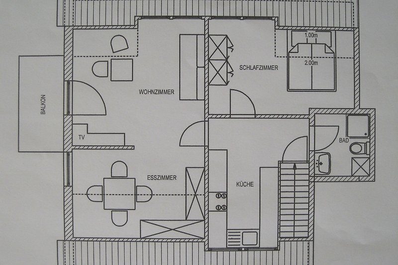 Floor plan of the Stork's Nest apartment