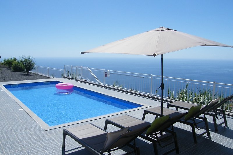 Pool area with seaview
