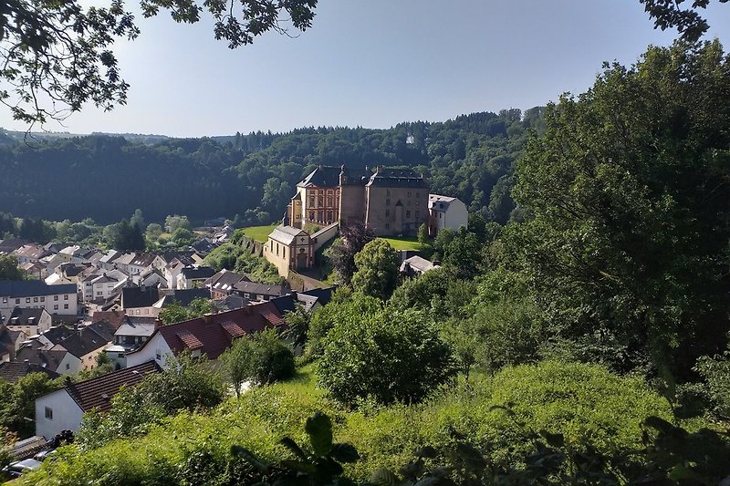 Blick auf Malberg und das Schloss
