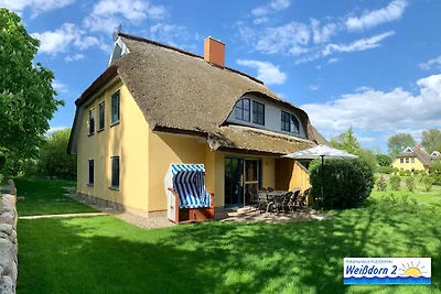 Casa con tetto di paglia con camino wpool& sauna