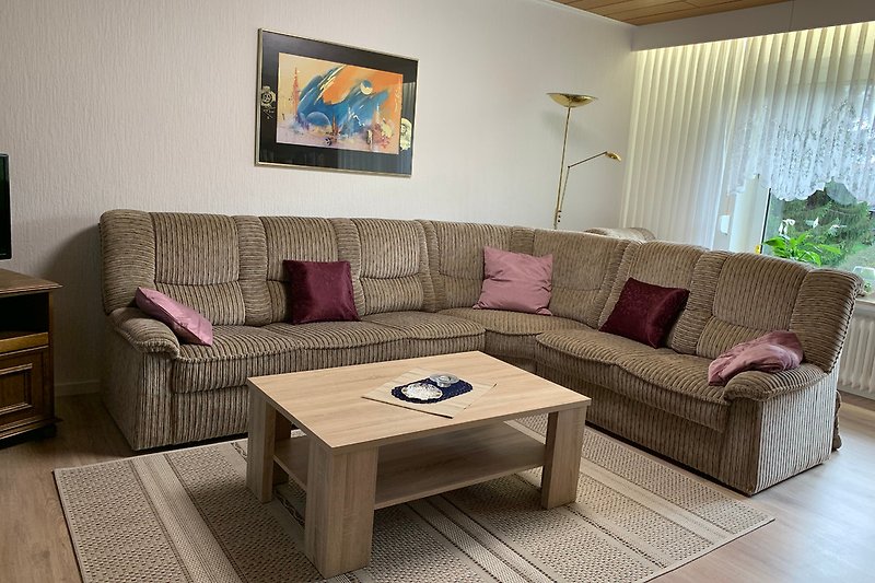 Wohnzimmer mit Auszugs-Couch
