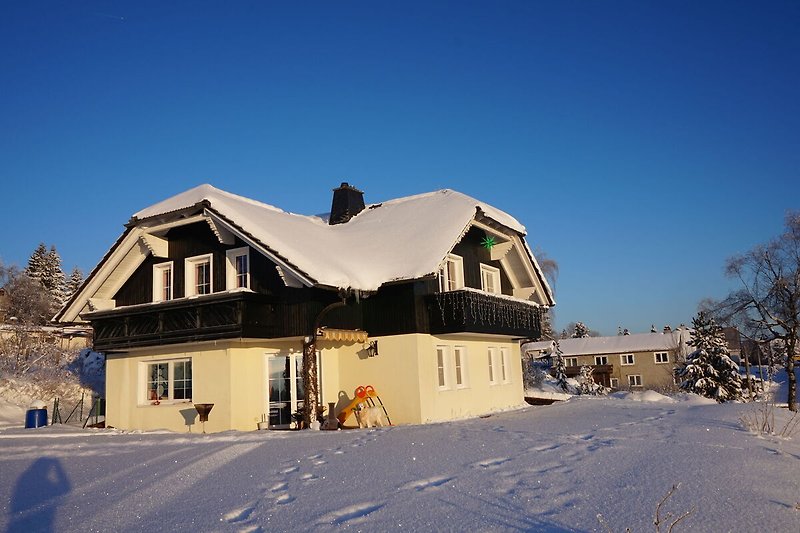 Widok na dom (zima)