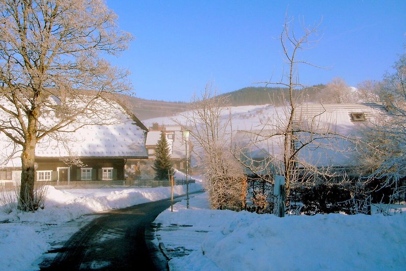 Aussicht vom Ferienhaus (Winter)