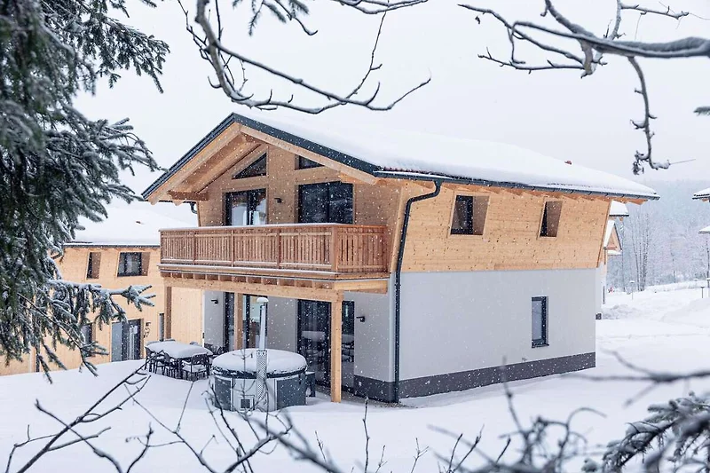 Exterieur vakantiehuis (winter)