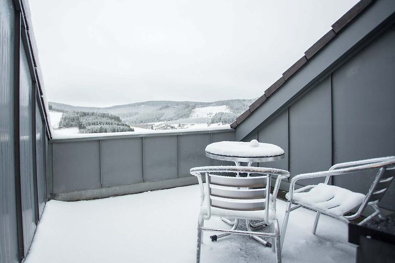 Uitzicht van vakantiehuis (winter)