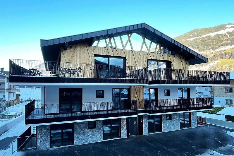 Exterieur vakantiehuis (winter)
