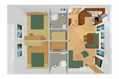 Ferienwohnung mit 2 Schlafzimmer