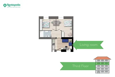 Angenehme Wohnung in der Nähe des Zentrums
