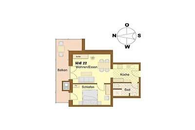Holiday apartment with 1 bedroom