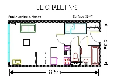 Studio für 4 Personen