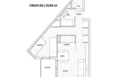 Apartment in Le Hameau an den Skipisten