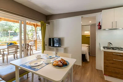 Mobilhome im Ferienpark mit grosser...