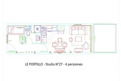 Studio für 4 Personen