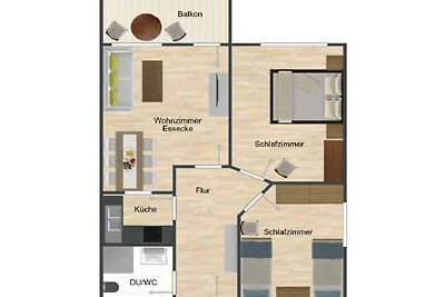 Apartamento vacacional con 2 dormitorios.