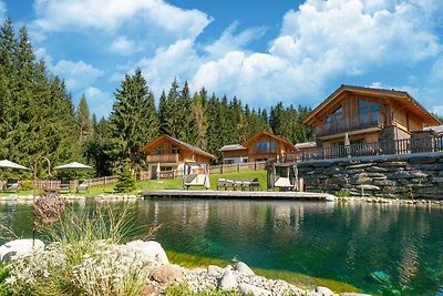 Chalet in Wölting met natuurlijke zwemvijver