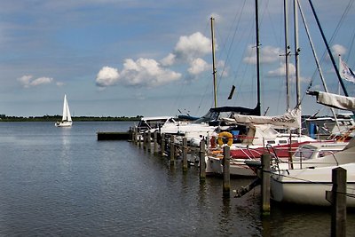 Gemütliches Hausboot am Rande des Yachthafens