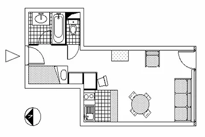 Studio für 4 Personen