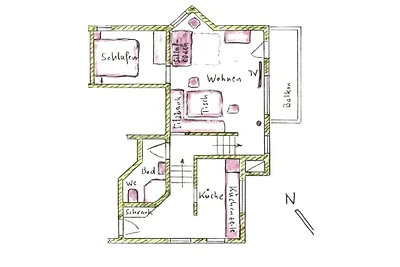 Appartement de vacances avec 2 chambres