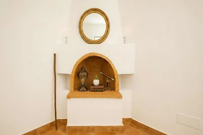 Haus in Lefkes mit Blick auf das Dorf