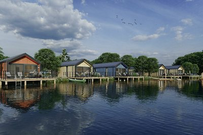 Moderne Wasserhütte mit Klimaanlage, in der N...