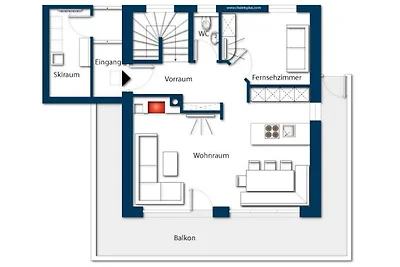 Chalet nabij een trainingslift