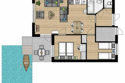Bungalow rinnovato sull'acqua con la propria ...