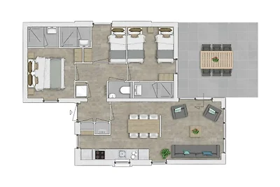 Moderno bungalow con tre bagni a 500 m dalla...