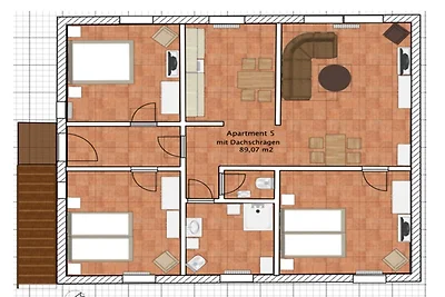 Appartement für bis zu 7 Personen im Lepels...