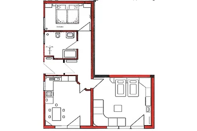 Ferienwohnung mit 2 Schlafzimmer