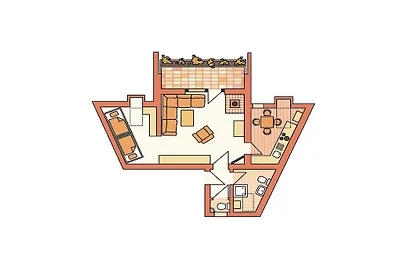 Apartamento vacacional de 1 dormitorio.