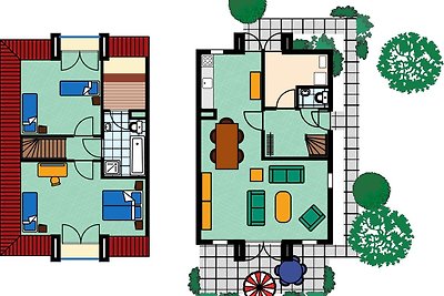 Stilvolle Doppelhaus-Villa mit Garten, 1 km v...