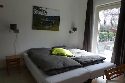 Nieuw huis aan de rand van een groot bos, gro...