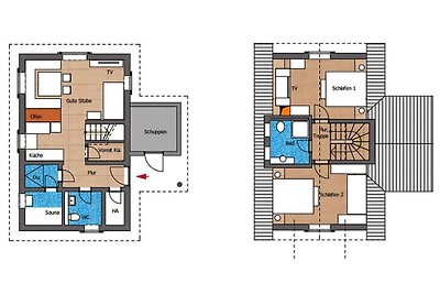 Half vrijstaande huizen, turf huis-vh. TUI