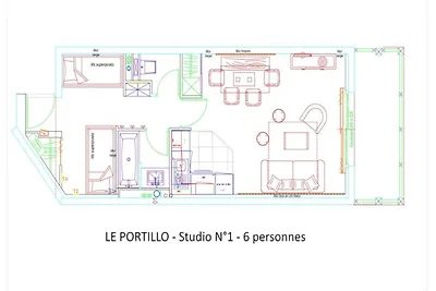 Studio für 6 Personen