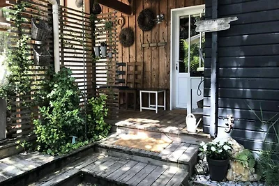 Huis in dennenbos met omheinde tuin