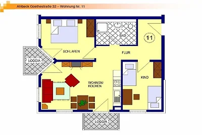 Ferienwohnung mit 1 Schlafzimmer