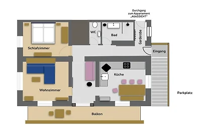 Vakantieappartement met 1 slaapkamer