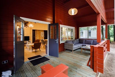 Lodge di legno con terrazza, a Veluwe
