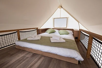 Comfortable tent lodge with veranda