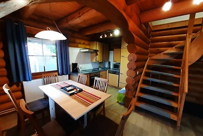 Blockhaus in Harzgerode mit Balkon.