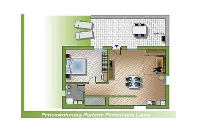 Ferienwohnung mit 2 Schlafzimmer