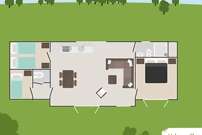Chalet mit einem dekorativen Kamin
