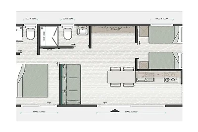 Casa mobile con 3 camere da letto