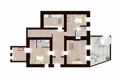 Vakantieappartement met 1 slaapkamer