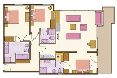 Penthouse mit 3 Schlafzimmern