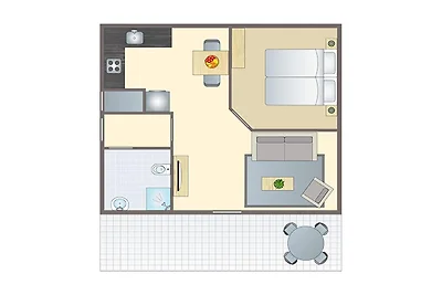 Freistehender Bungalow, 8 km.