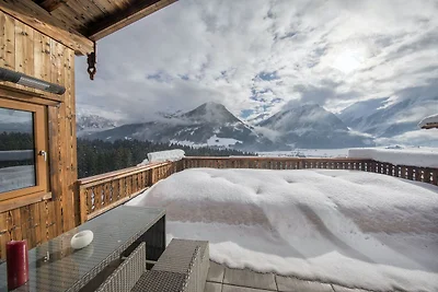 Chalet nabij een trainingslift