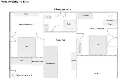 Ferienhaus mit 3 Schlafzimmer