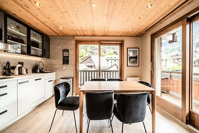 Apartment in Morzine mit Blick auf das Dorf