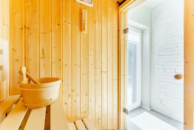 Ferienhaus mit privater Sauna, in Strandnähe